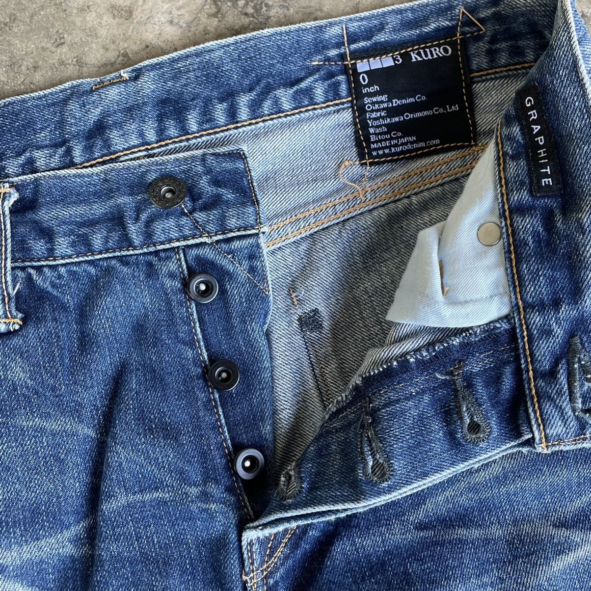 KURO 🔥🇯🇵KURO Japan Blue Denim Distress Selvedge Denim Jeans Size US 31 - 10 Thumbnail