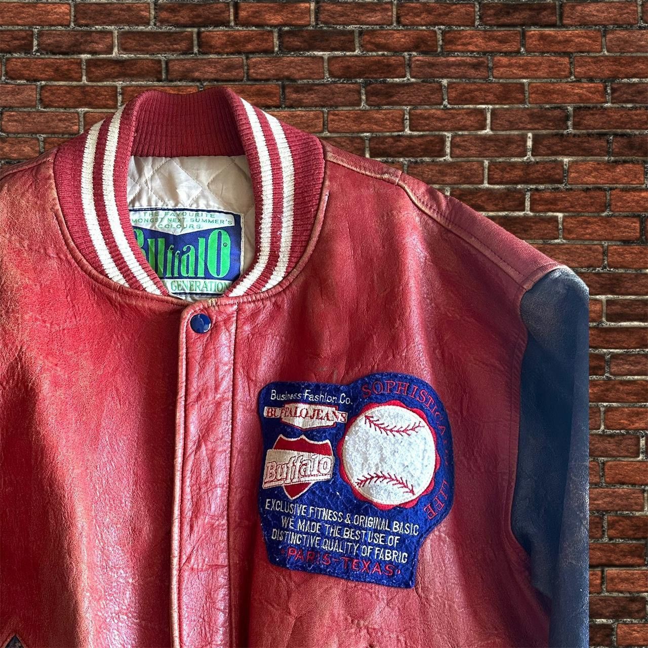 Vintage Vintage major buffalo league genuine leather jacket Size US M / EU 48-50 / 2 - 4 Thumbnail