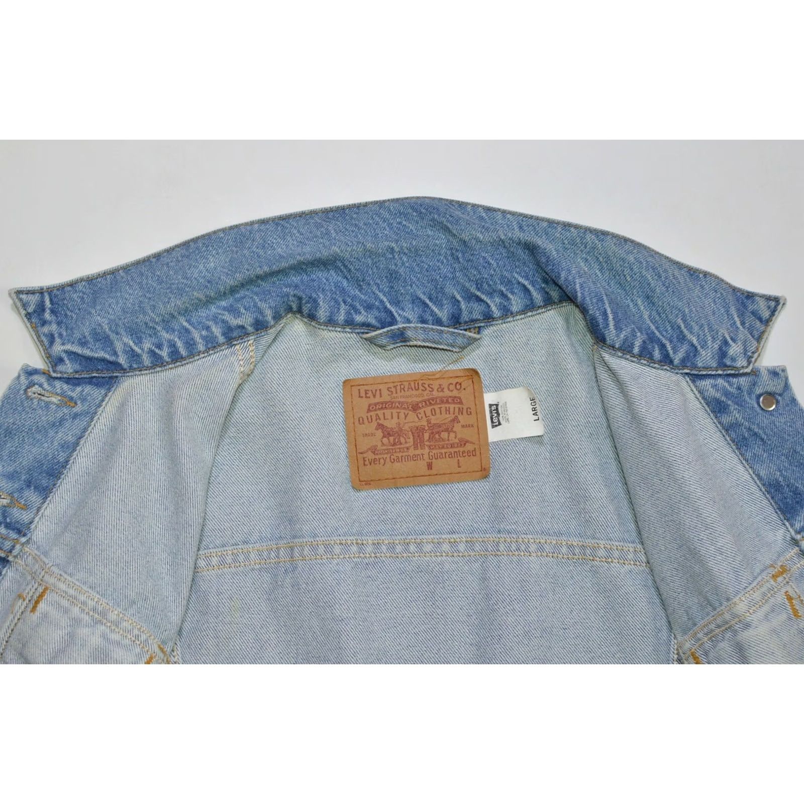 Levi's VINTAGE Levi's Denim Jacket Wmns L Blue 1990s Size L / US 10 / IT 46 - 5 Thumbnail