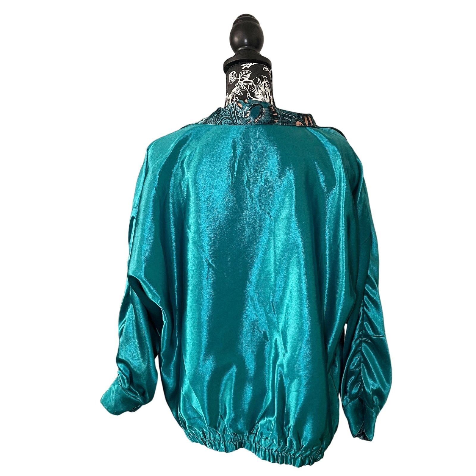 Vintage RAFAEL Reversible Floral Satin Bomber Track Jacket Medium Size US M / EU 48-50 / 2 - 13 Thumbnail