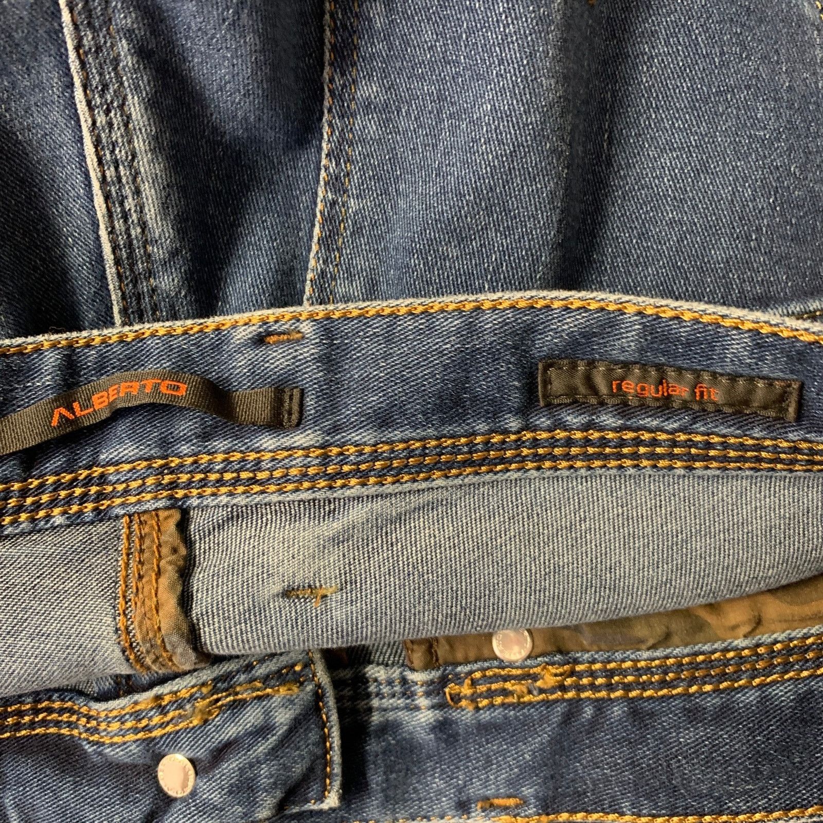Alberto ALBERTO Size 34 Indigo Solid Cotton Blend Skinny Jeans Size US 34 / EU 50 - 5 Thumbnail