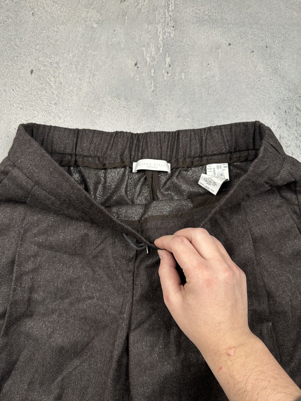 Fabiana Filippi Fabiana Filippi Italy Brown Wool Blend Drawstring Trousers Size 32" / US 10 / IT 46 - 6 Thumbnail