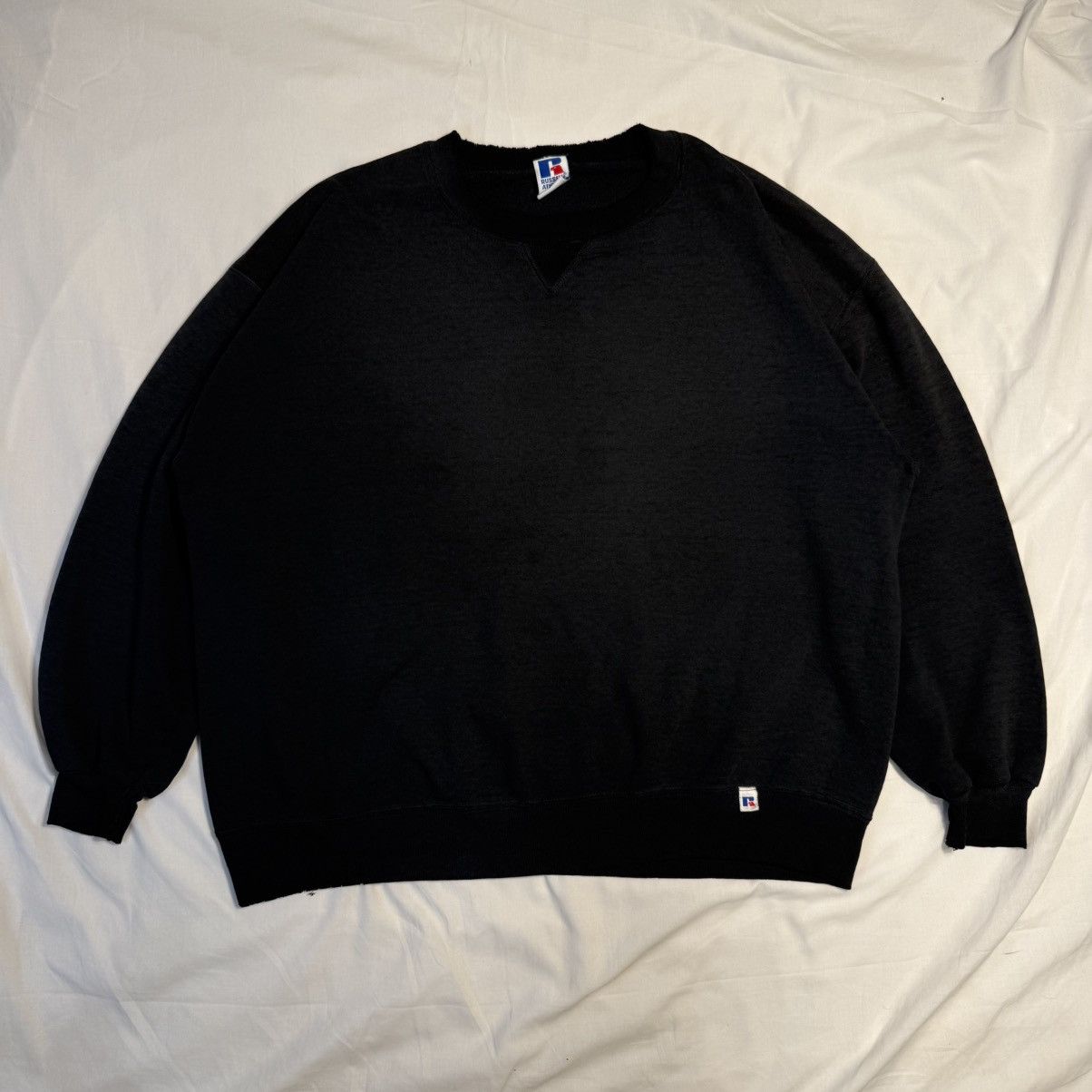 Russell Athletic Vintage 90s Russell Athletic Black Faded Distressed Crewneck Size US XXL / EU 58 / 5 - 1 Thumbnail