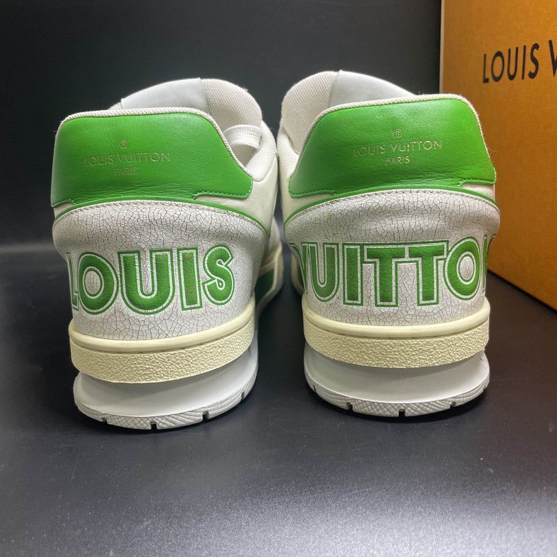 Louis Vuitton Louis Vuitton White Green Trainer Sneakers Size US 9.5 / IT 39.5 - 3 Thumbnail