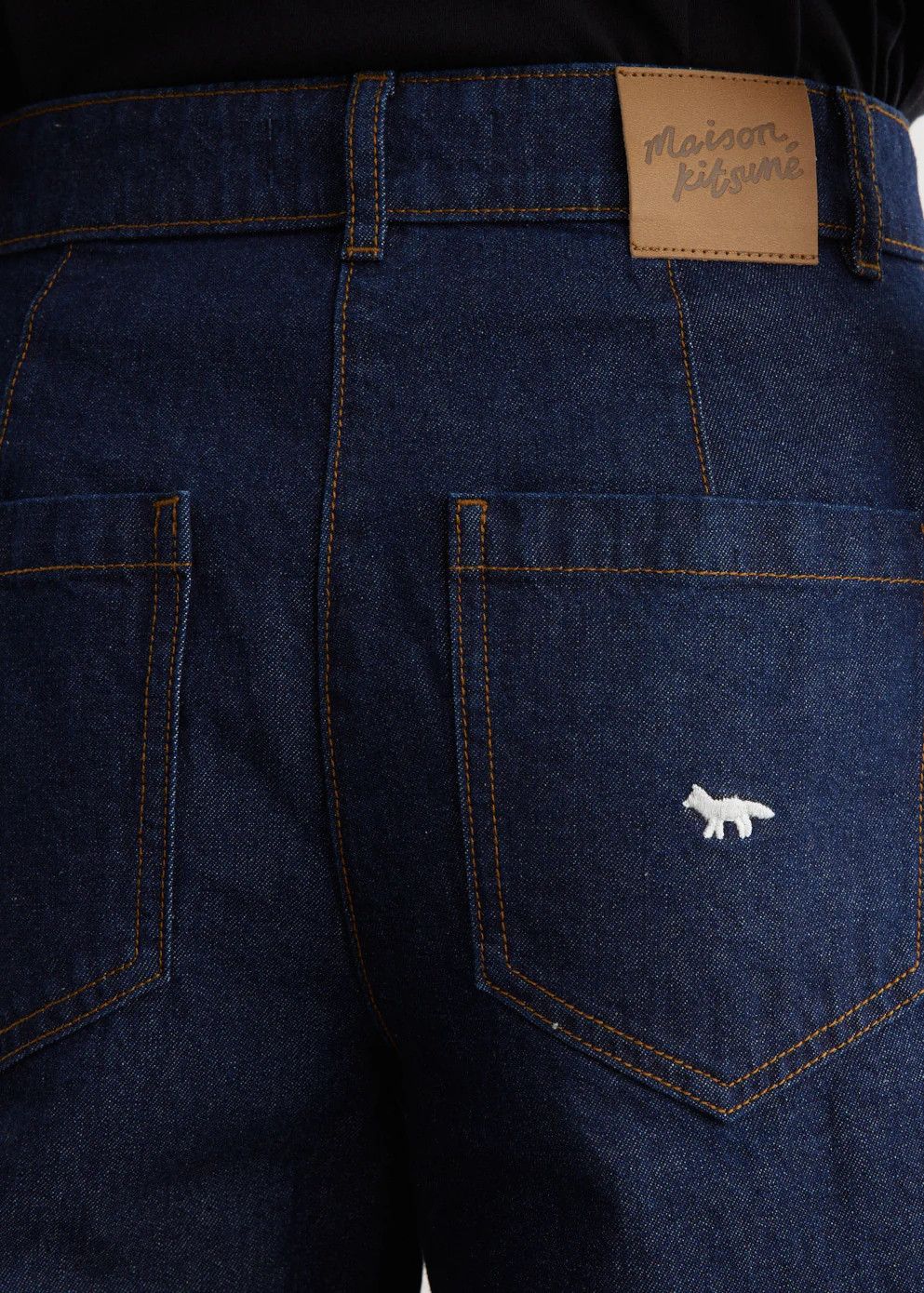 Maison Kitsune o1s22i1n1124 Embroidery Straight Jeans in Blue Size 26" / US 2 / IT 38 - 2 Thumbnail