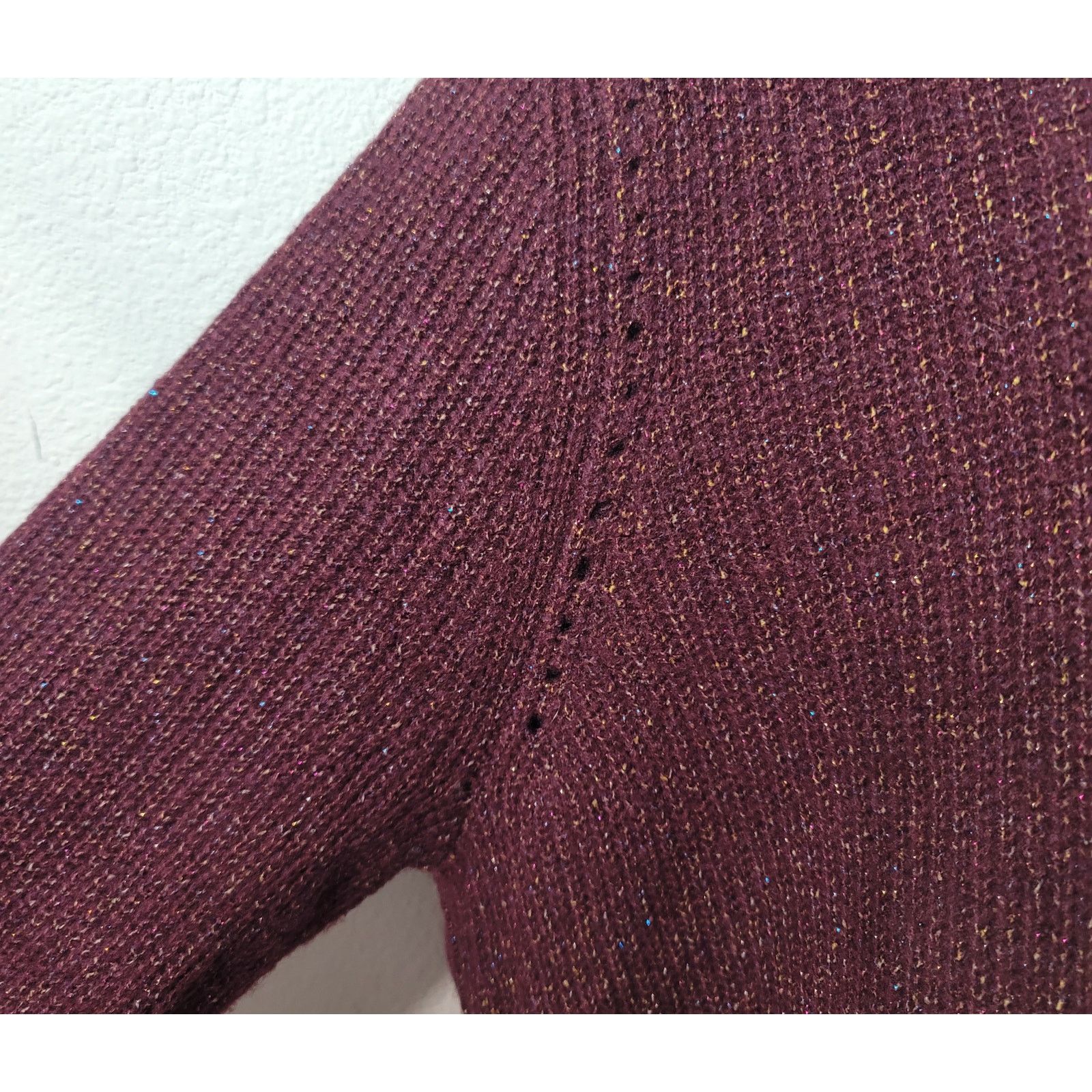 Other Lane Bryant Burgundy Metallic Ribbed Knit Sweater 18 20 Size XXL / US 16-18 / IT 52-54 - 6 Thumbnail
