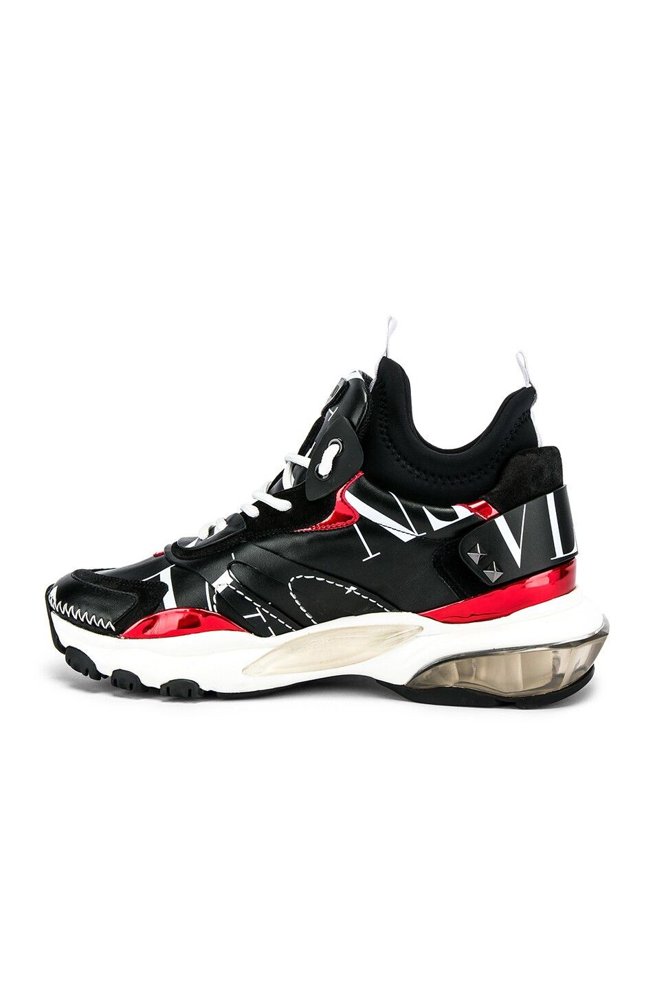 Valentino o1y0525 Logo Hi-Top Sneakers in Black/Red Size US 7 / EU 40 - 2 Thumbnail