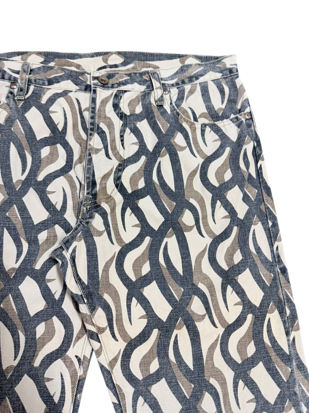 If Six Was Nine Vtg🔥Gogmagog Inspired Number Nine Tribal Camo Denim Size US 36 / EU 52 - 8 Thumbnail