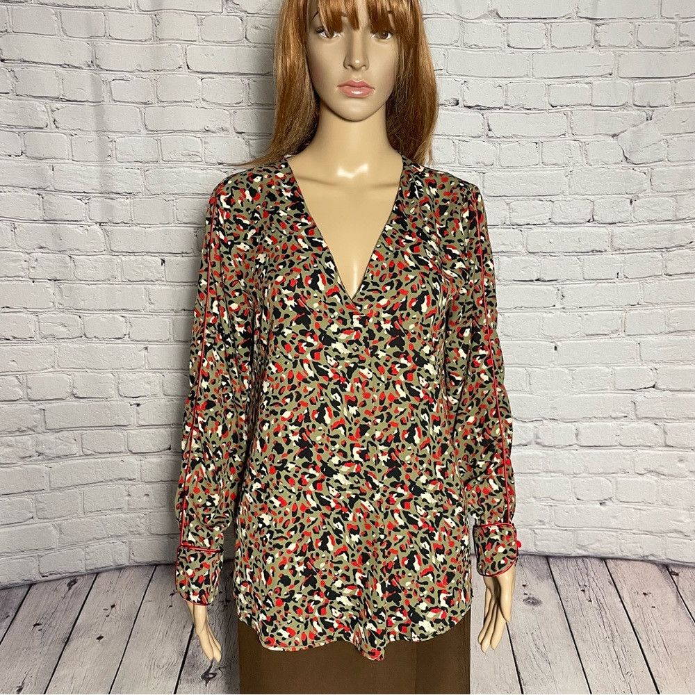 Other Vintage Amélie & Amélie V-Neck Long Sleeve Blouse Made In I Size L / US 10 / IT 46 - 1 Thumbnail
