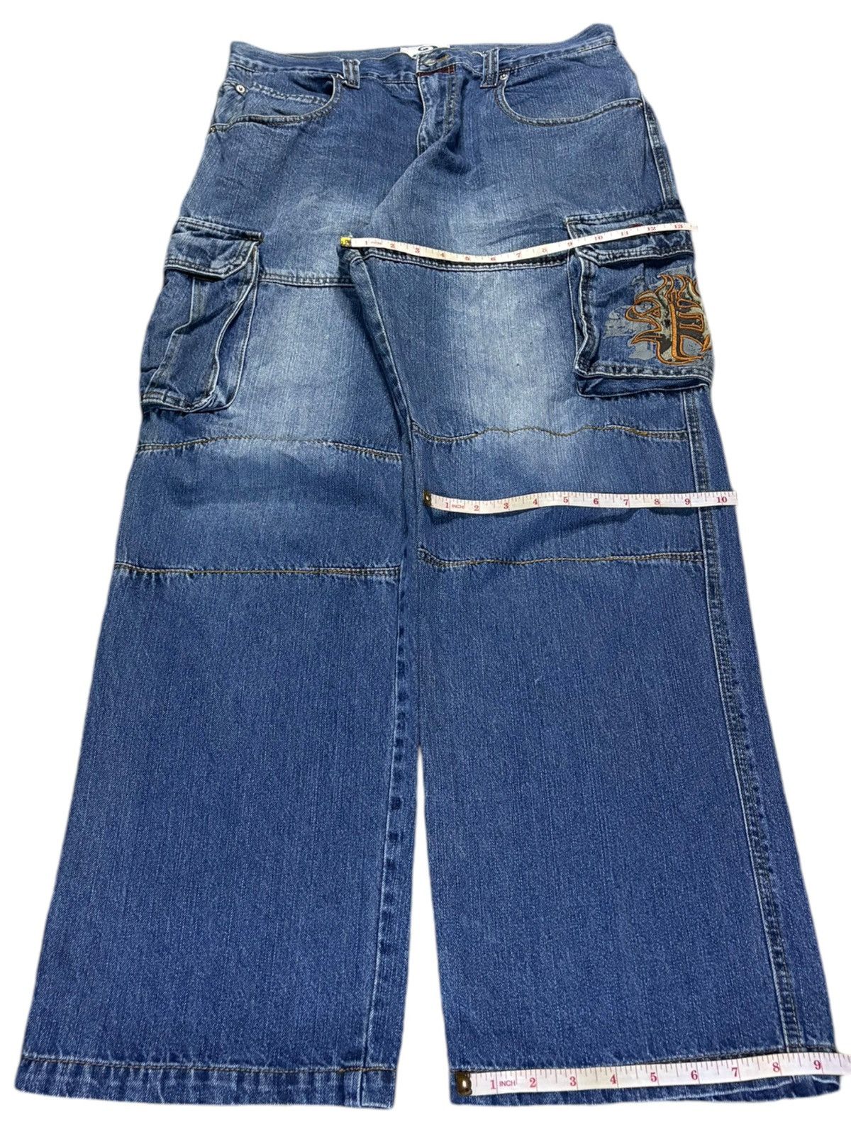 Japanese Brand Vintage Japanese Brand Mud Wash Baggy Cargo Jeans Size US 34 / EU 50 - 15 Thumbnail