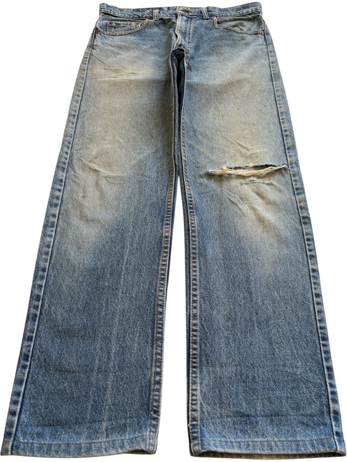 Levi's Vintage 90s Levis 505 Mud Wash Distress Ripped Loose Jeans Size US 33 - 1 Thumbnail