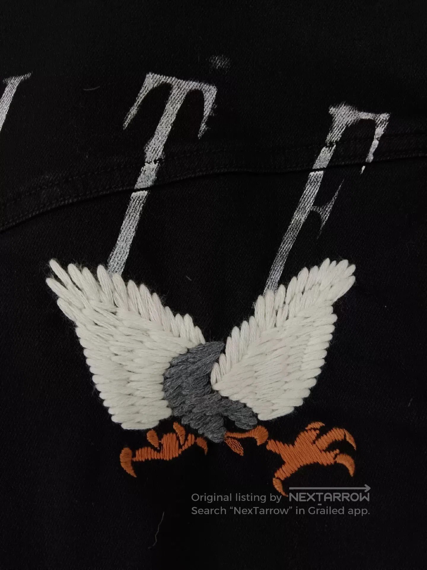 offwhite embroidered black shirt size small.