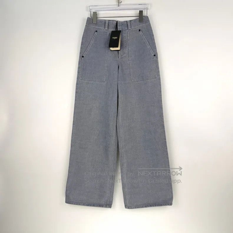 Fendi Fendi Gray Blue Double F Logo Jeans Size 24" / US 00 / IT 34 - 3 Thumbnail