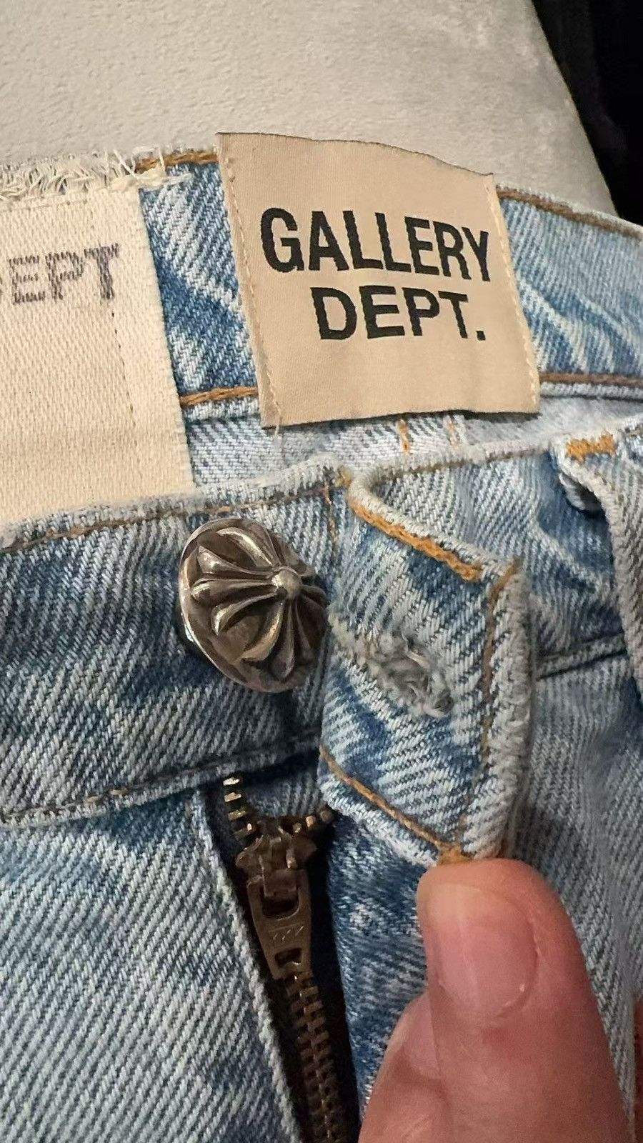 Chrome Hearts × Gallery Dept. Chrome hearts x Gallery dept 1 of 1 custom denim flare sz 34 Size US 34 / EU 50 - 24 Thumbnail