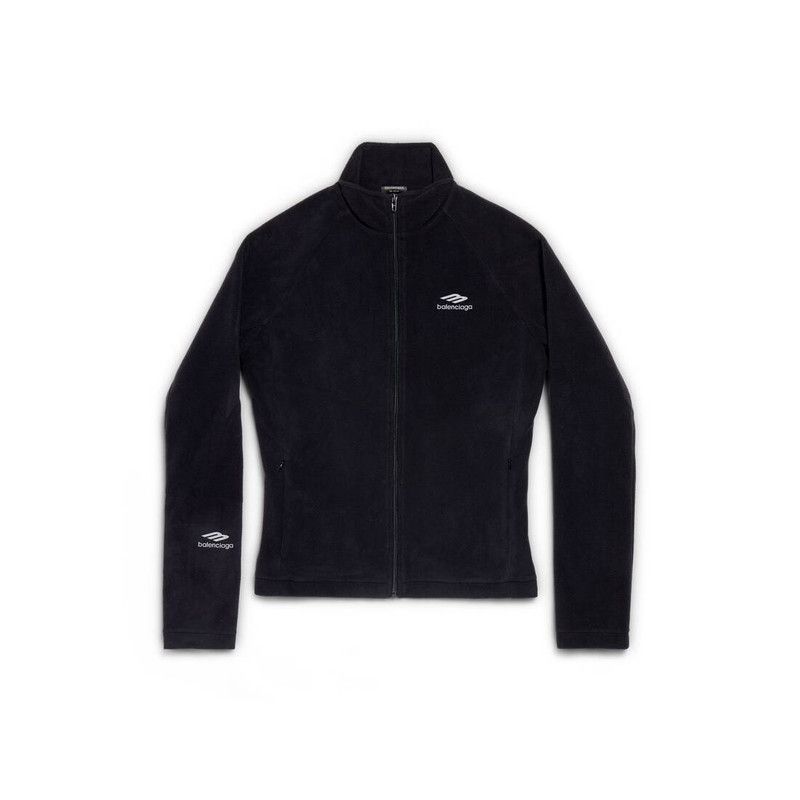 Balenciaga o1w1db10126 3B Sports Icon Zip-Up Jacket in Black Size US XL / EU 56 / 4 - 1 Thumbnail