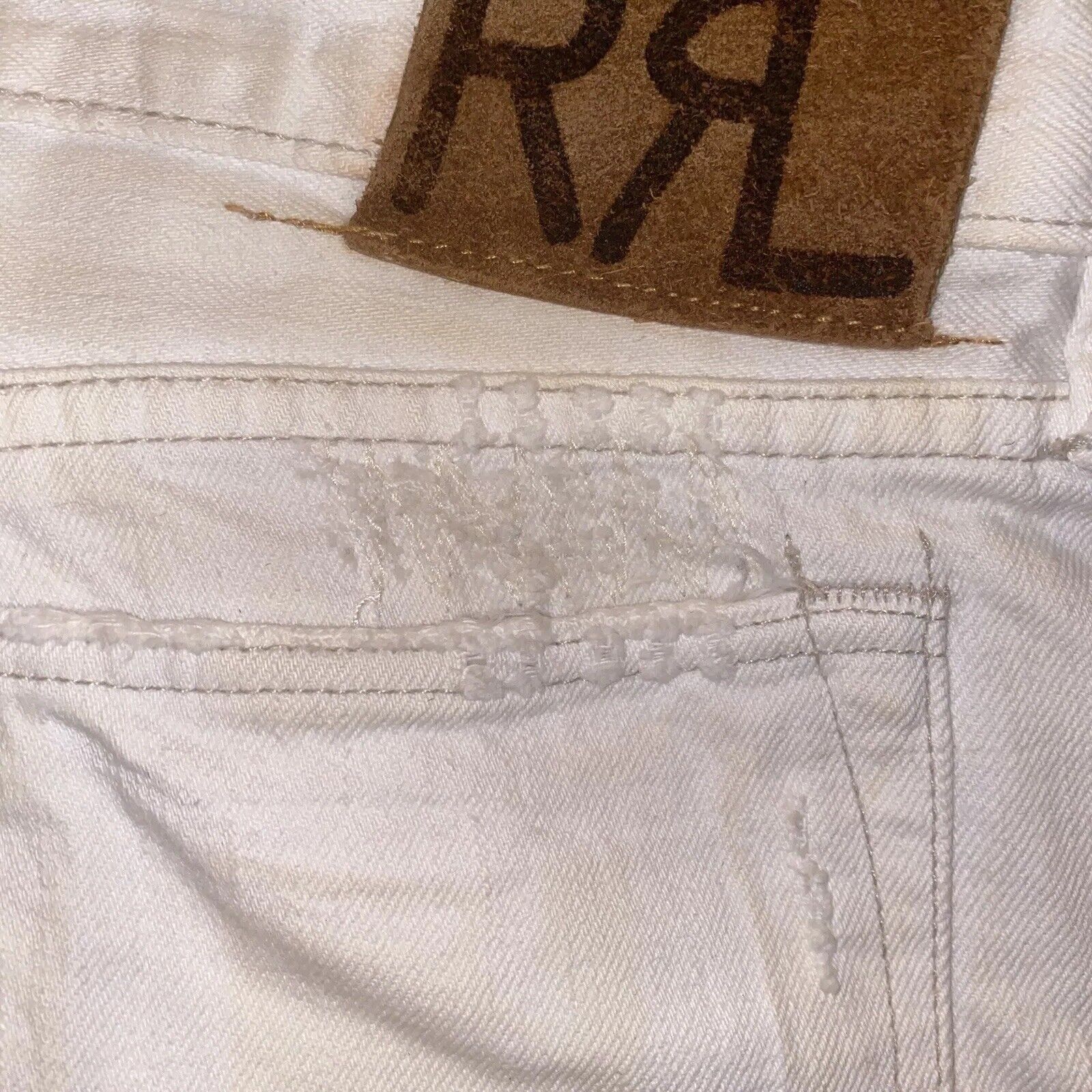 RRL Ralph Lauren RRL Double Ralph Lauren Jeans Size 29x34 White Distressed Size US 29 - 11 Thumbnail