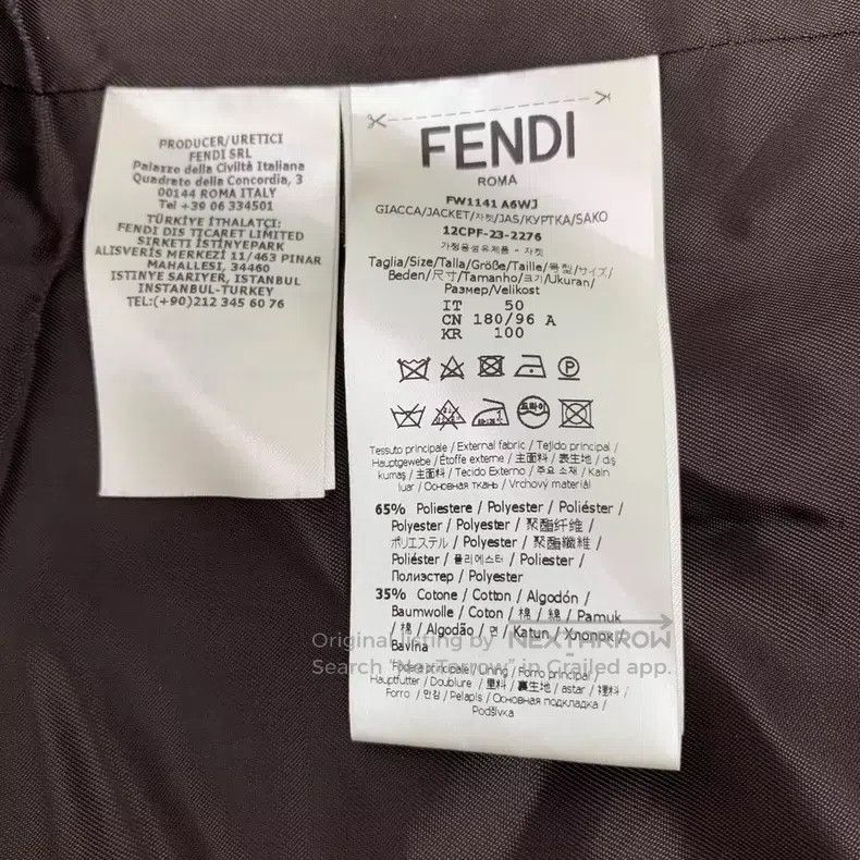 Fendi Fendi Dark brown logo letter all-over print long-sleeve sh Size US M / EU 48-50 / 2 - 6 Thumbnail