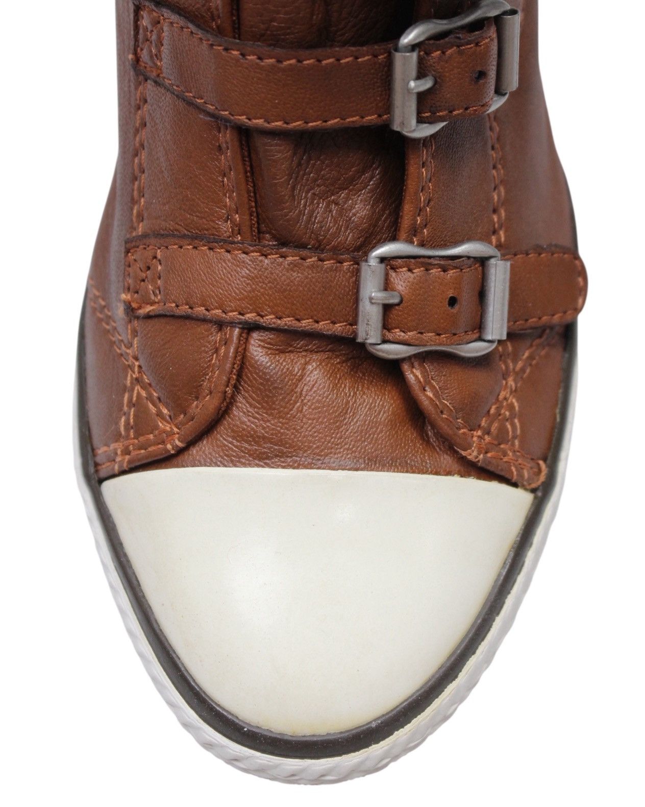 ASH 2000S ASH LIMITED BUCKLED LEATHER WEDGE SNEAKERS Size US 9 / IT 39 - 13 Thumbnail