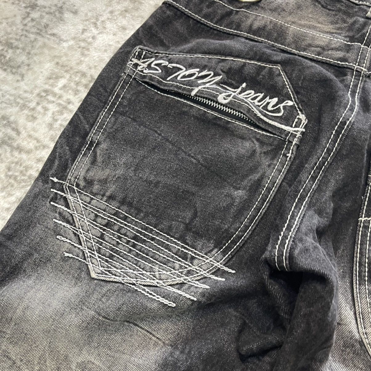 GOSTAR DE FUGA Aston Japan Panel Spiral Cut Fade Wash Cargo Denim Jeans Size US 30 / EU 46 - 12 Thumbnail