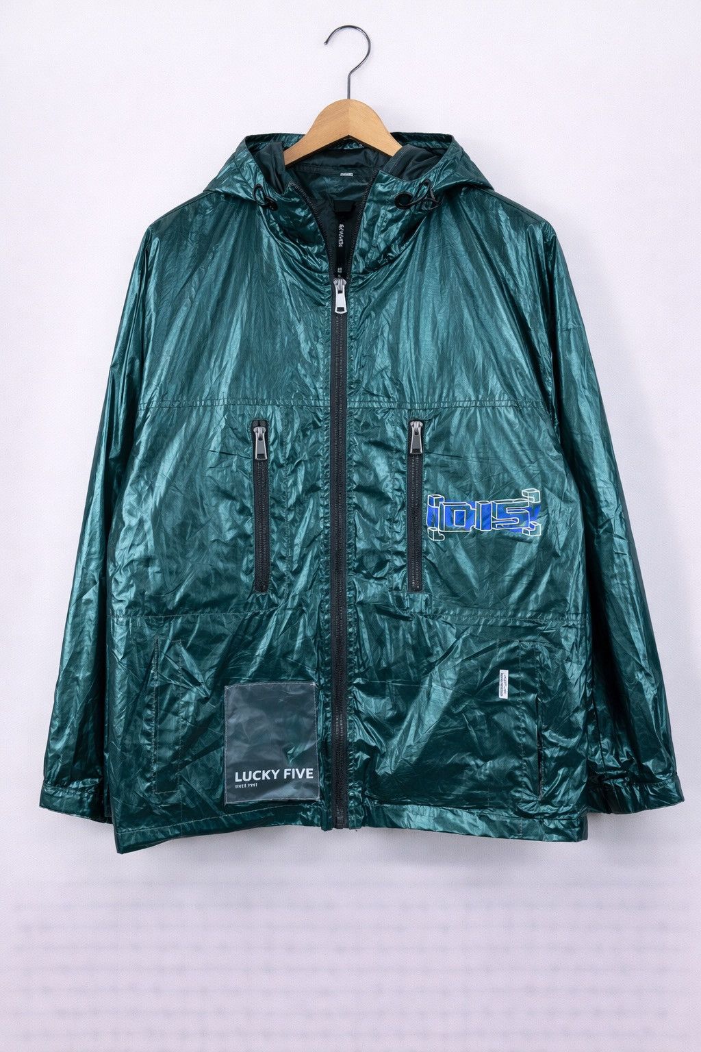 Japanese Brand Lucky Five Designer Metallic Hooded Jacket Lightweight ZipUp Size US M / EU 48-50 / 2 - 1 Thumbnail