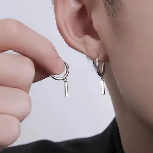 Jewelry × Sterling Silver 925 Silver Plated Dangle Drop Earrings for Men Women Size ONE SIZE - 2 Thumbnail