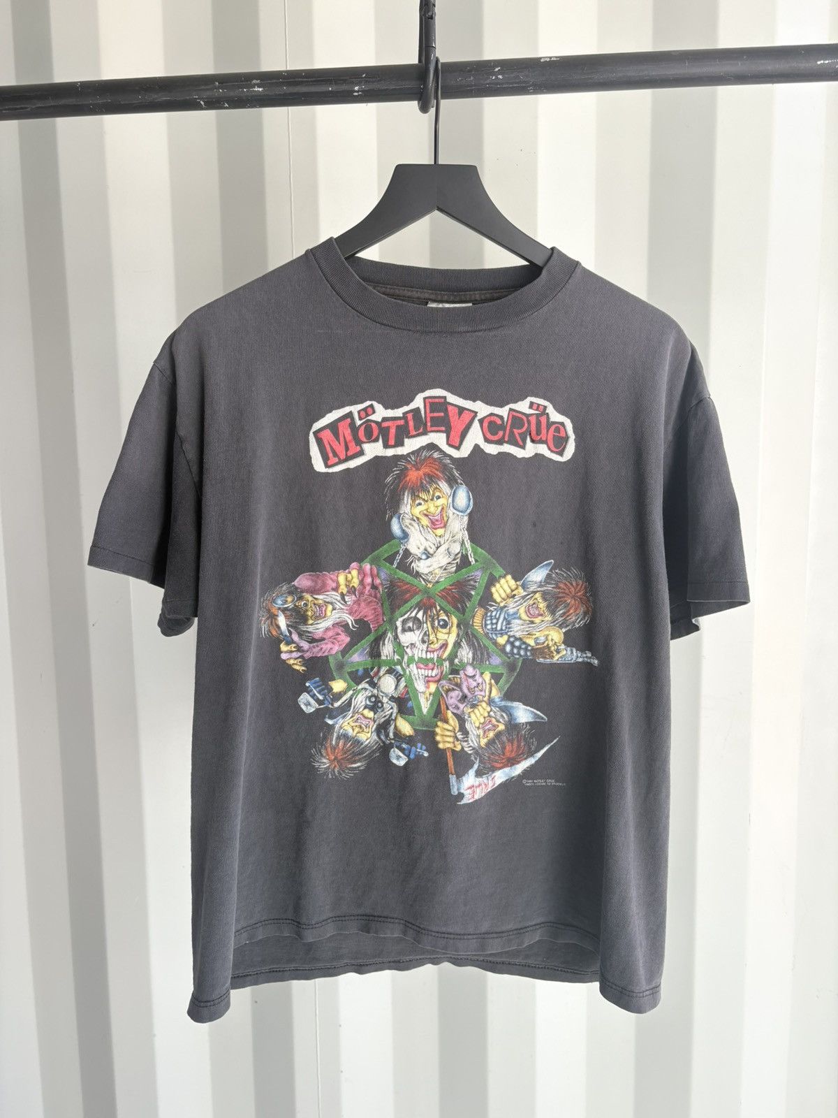 Vintage Motley Crue Shirt Faded Distressed GRUNGE Band
