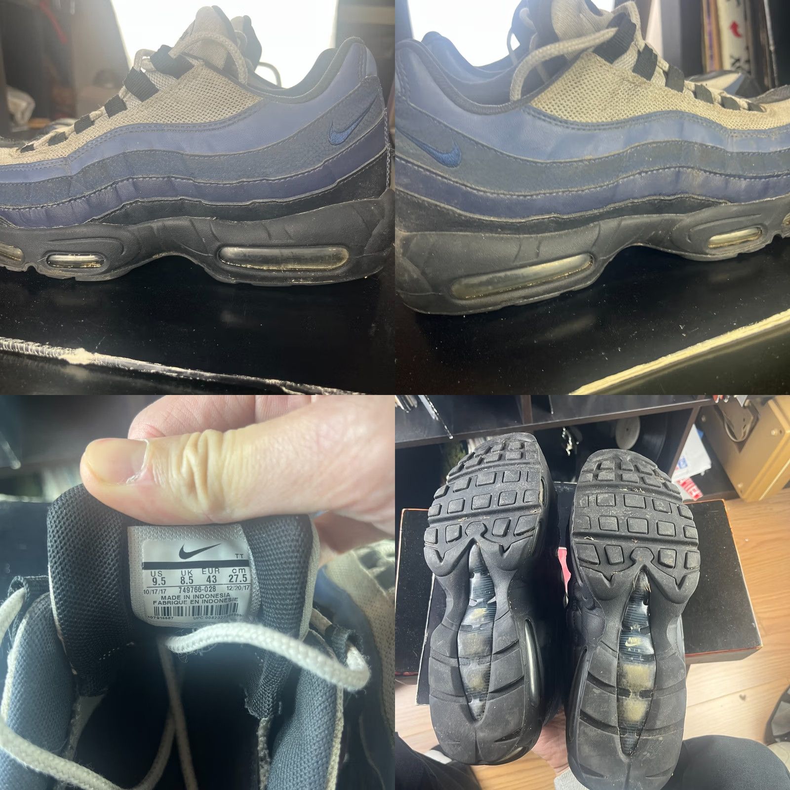 Nike Nike Air Max 95 2019 Black Dark Grey White Mens Size 9.5 Sneaker Casual Activewear Shoes 90s Pattern Camouflage Size US 10 / EU 43 - 8 Thumbnail