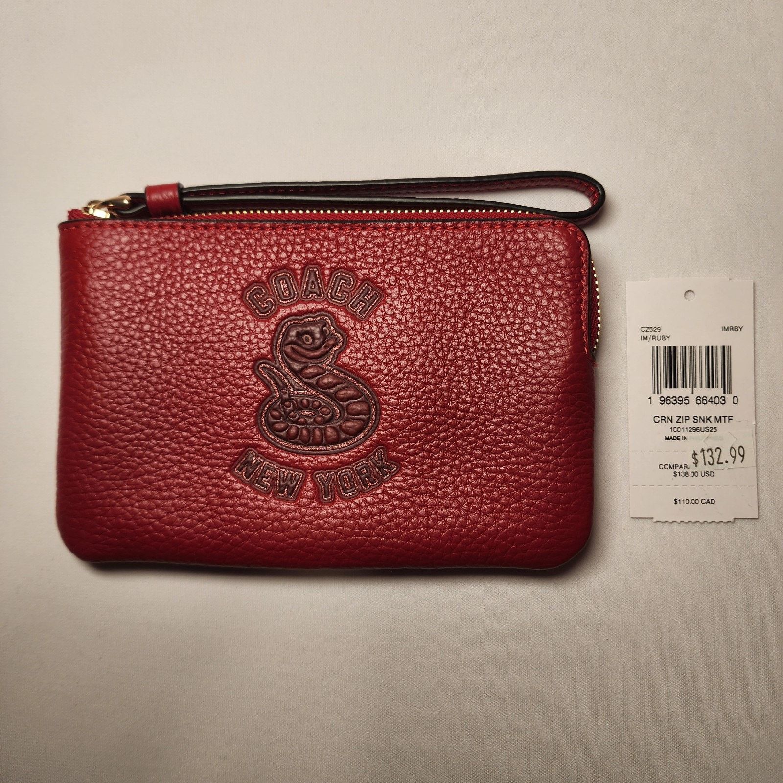 Coach Coach CZ529 Lunar New Year 2025 Corner Zip Wristlet SNAKE Size ONE SIZE - 1 Thumbnail