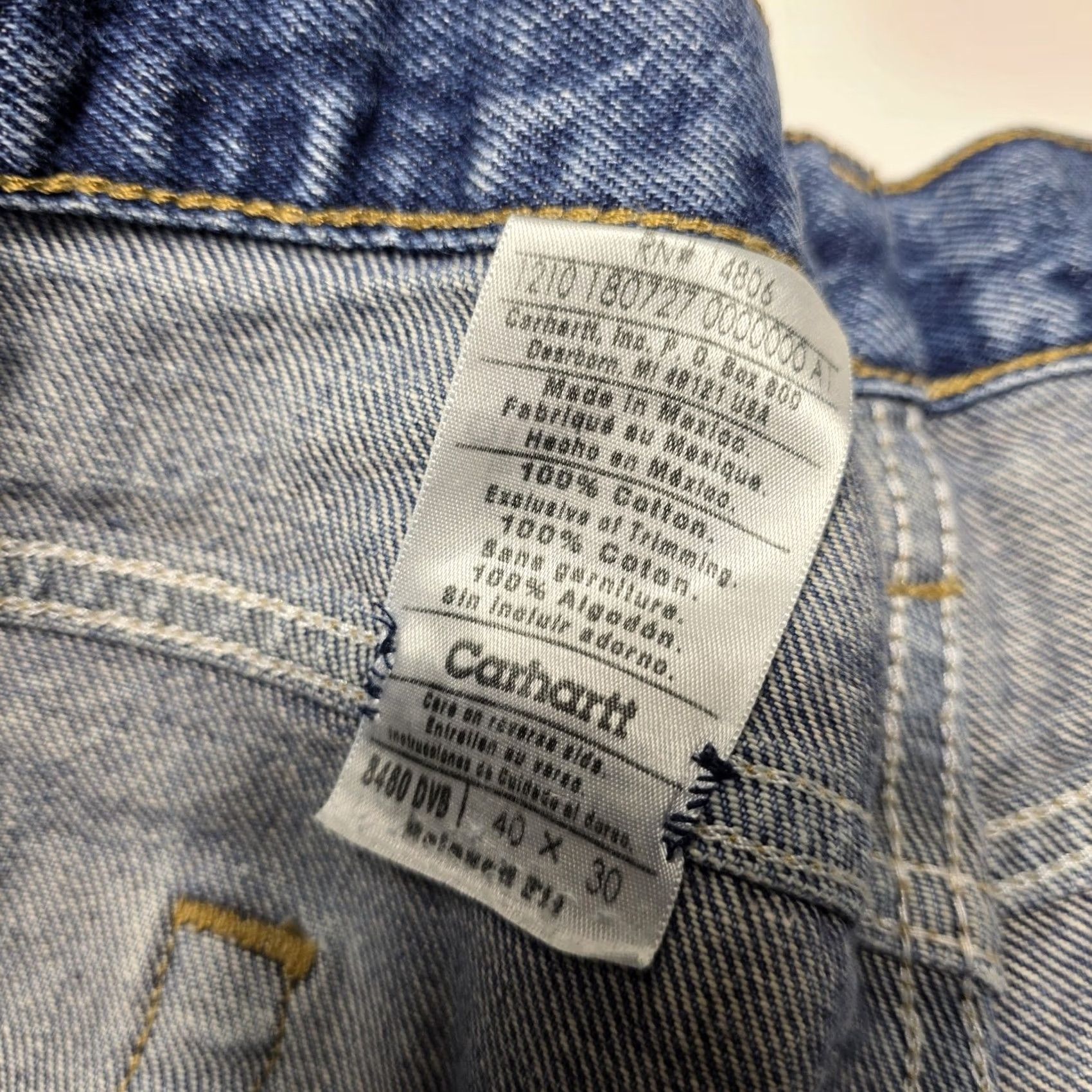Carhartt Carhartt Jeans Mens 40x30 B460 DVB Blue Relaxed Fit Straight Leg Cotton Denim Size US 40 / EU 56 - 4 Thumbnail