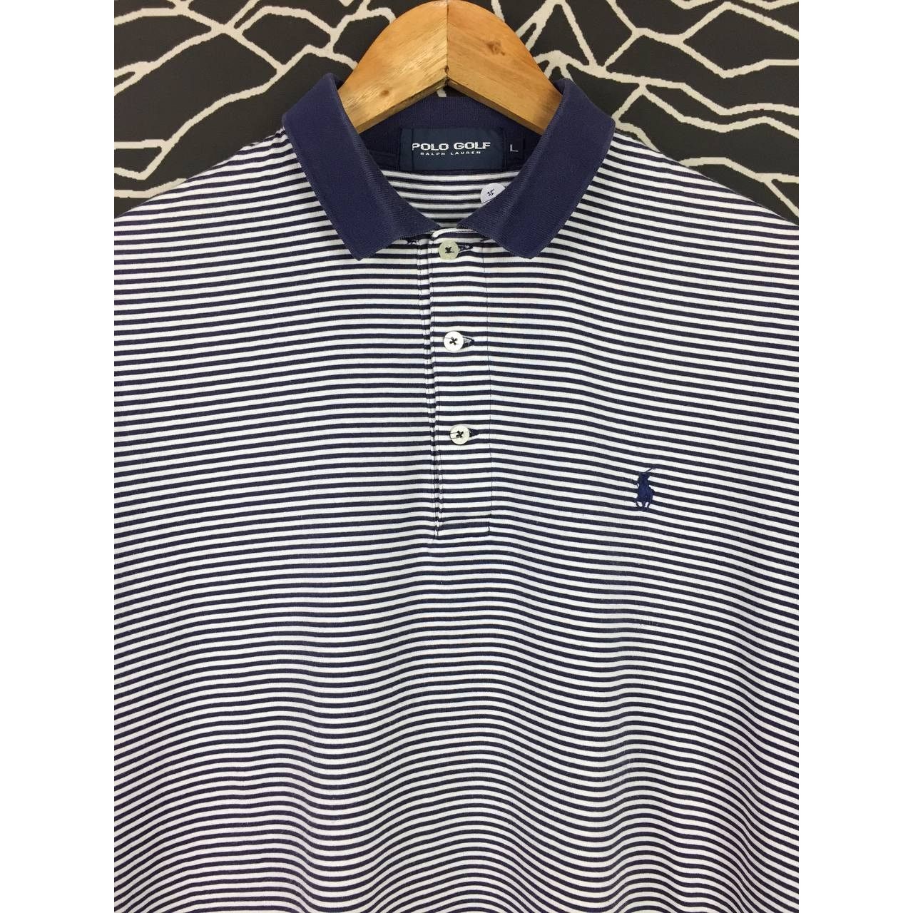 Polo Ralph Lauren × Vintage Vtg Polo Golf Ralph Lauren Small Logo Striped Polo Tee Size US L / EU 52-54 / 3 - 3 Thumbnail
