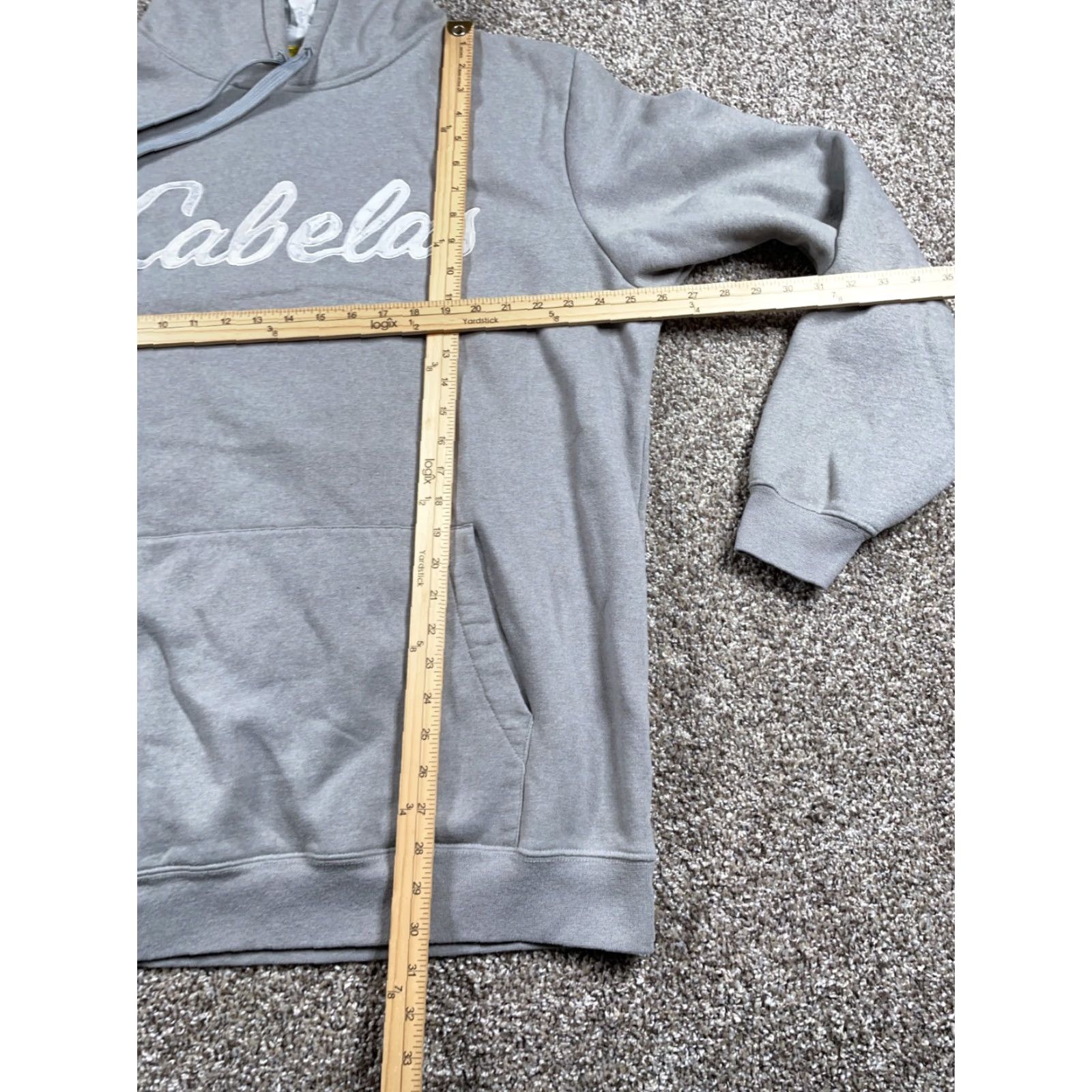 Vintage Cabela's Embroidered Drawstring Hoodie Women's XL Tall Gray Sweatshirt Script Hoodie Size XL / US 12-14 / IT 48-50 - 5 Thumbnail