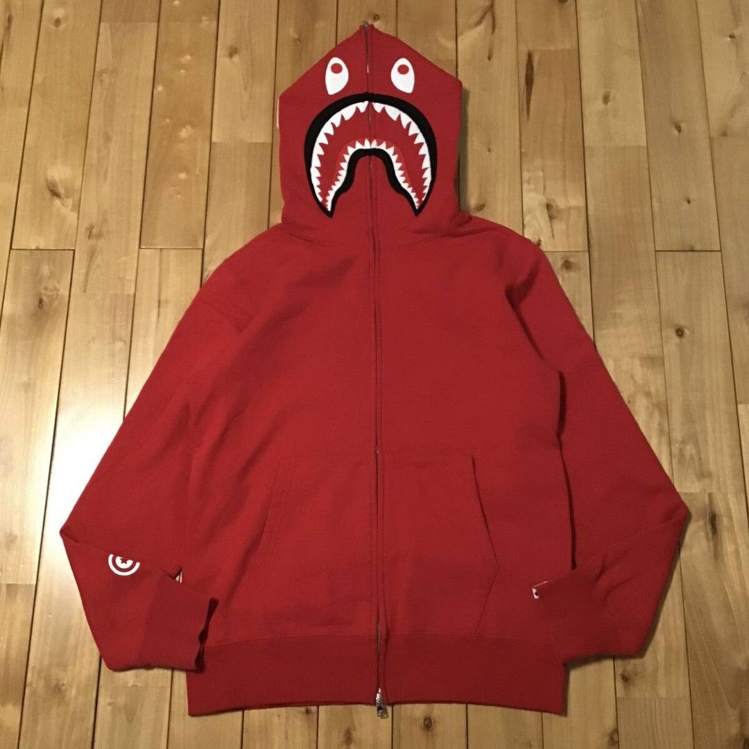 Bape BAPE WGM Shark full zip hoodie Red a bathing ape Size US L / EU 52-54 / 3 - 2 Thumbnail