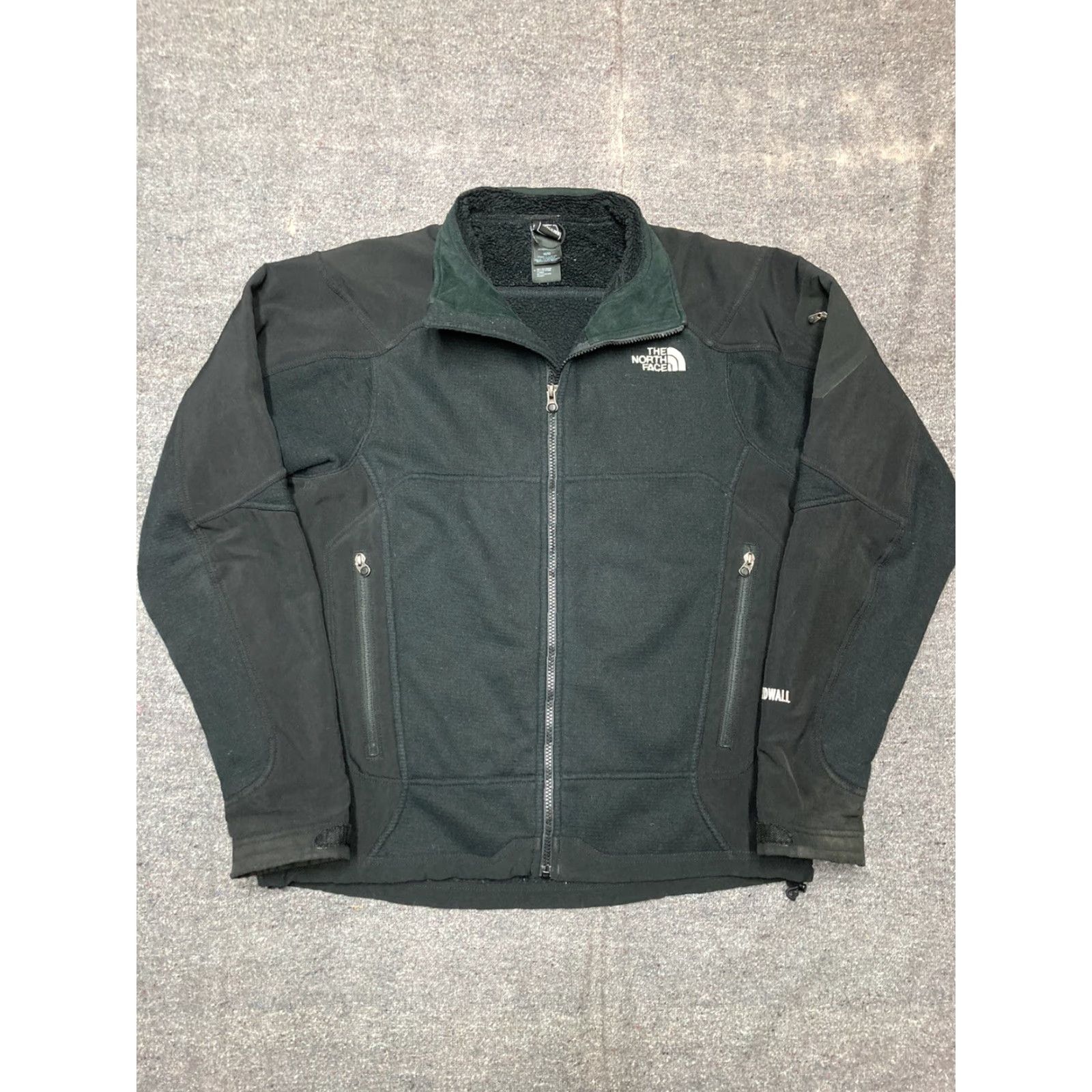 The North Face The North Face Windwall Jacket Black Full Zip Lined Gridded Fleece Sherpa Medium Mens M Black Windwall Jacket Size US M / EU 48-50 / 2 - 2 Thumbnail