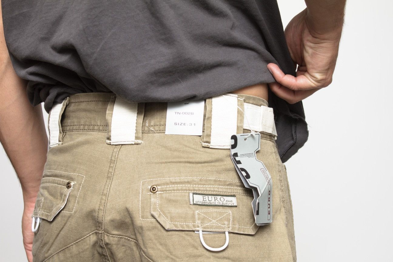 Vintage OLIVE GREEN AND WHITE TECHNICAL CARGO POCKET PANTS BY EURO Size US 32 / EU 48 - 6 Thumbnail