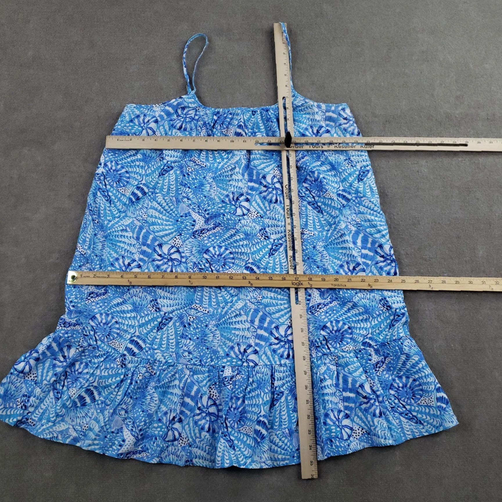 Lilly Pulitzer Lilly Pulitzer Jaydan Linen Dress Womens M Amalfi Blue Seashell 012797 Sundress Shift Sleeveless Geometric Beach Casual Travel Linen 100% Size M / US 6-8 / IT 42-44 - 2 Thumbnail