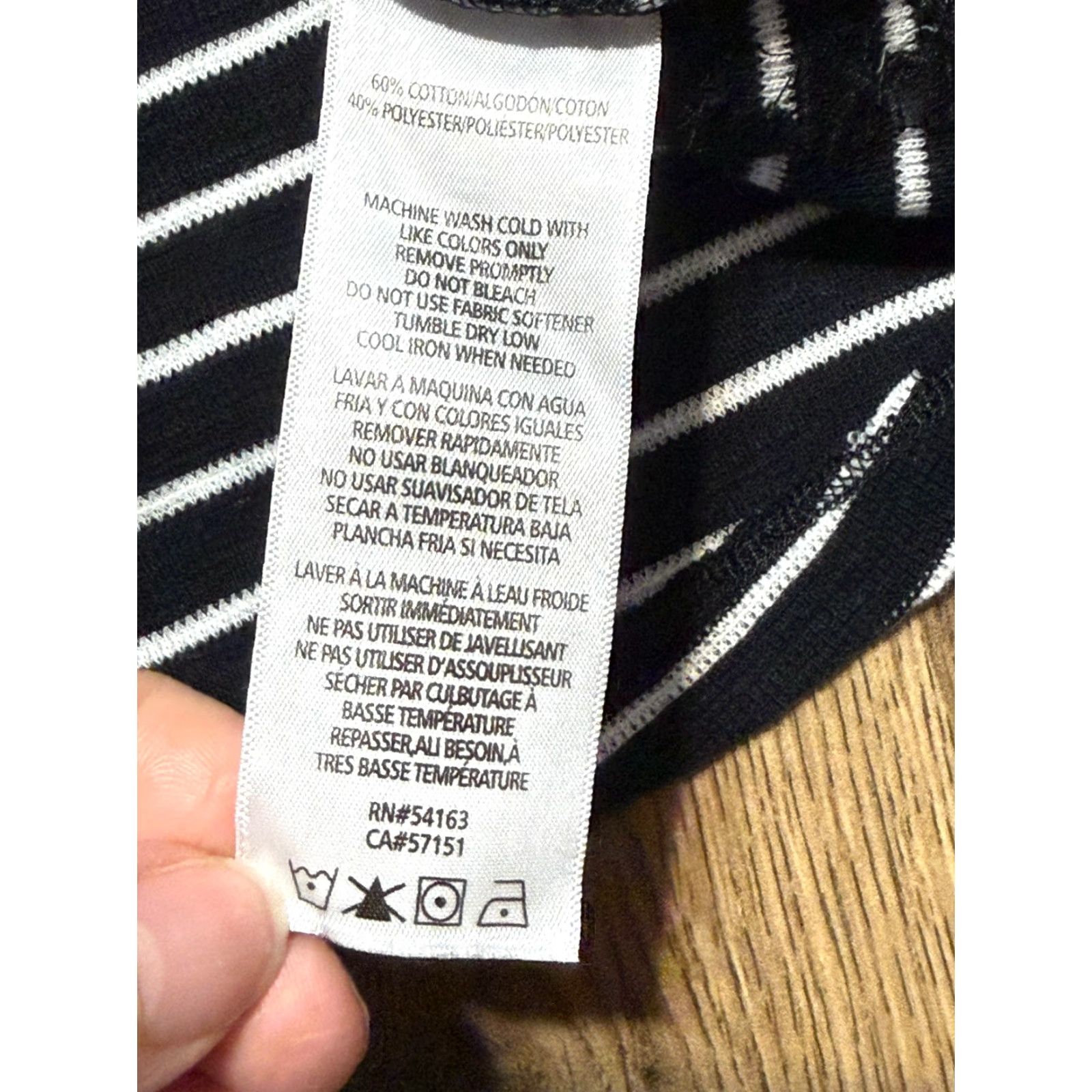 Calvin Klein Calvin Klein Shirts Women's M Black 3/4 Sleeve Crew Neck Striped Basic Tee Size M / US 6-8 / IT 42-44 - 6 Thumbnail