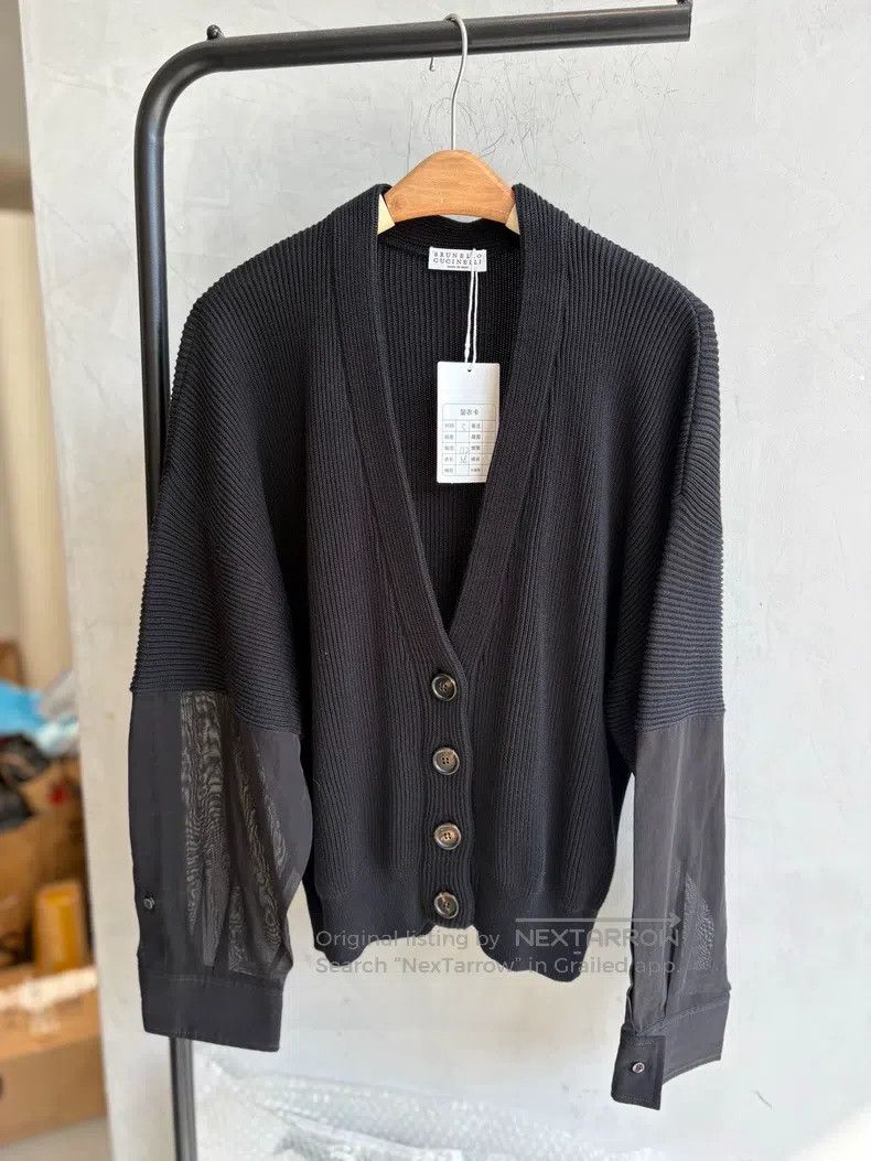 Brunello Cucinelli Brunello Cucinelli Black Knit Cardigan Size S / US 4 / IT 40 - 1 Thumbnail