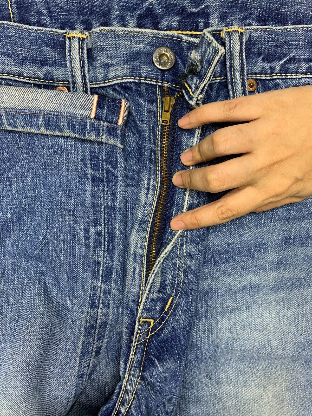 Japanese Brand × Post Overalls Vintage Japanese Post Overalls Selvedge Bartacks Loose Jeans Size US 31 - 4 Thumbnail