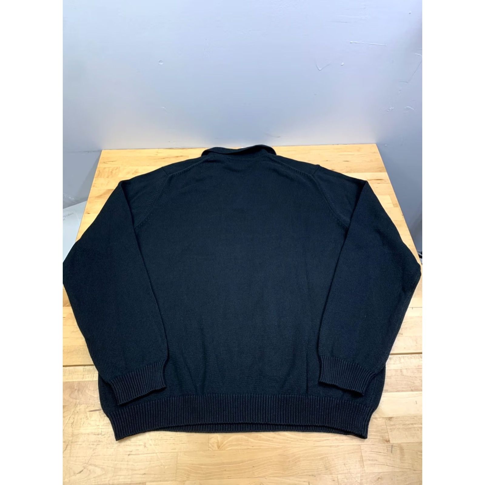 Eddie Bauer VINTAGE Eddie Bauer Polo Sweater Shirt Mens L Black Cotton Knit Long Sleeve Button Pullover Winter Fall 13345 Size US L / EU 52-54 / 3 - 6 Thumbnail