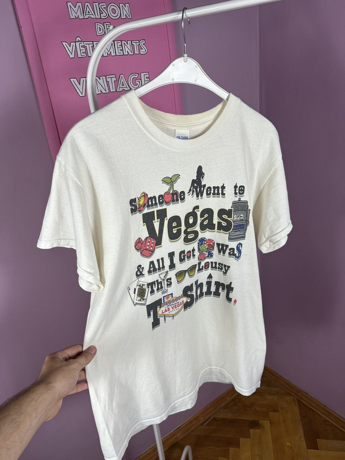 Gildan Las Vegas T Shirt Humor Distressed Vintage Printed Casino Size US M / EU 48-50 / 2 - 9 Thumbnail
