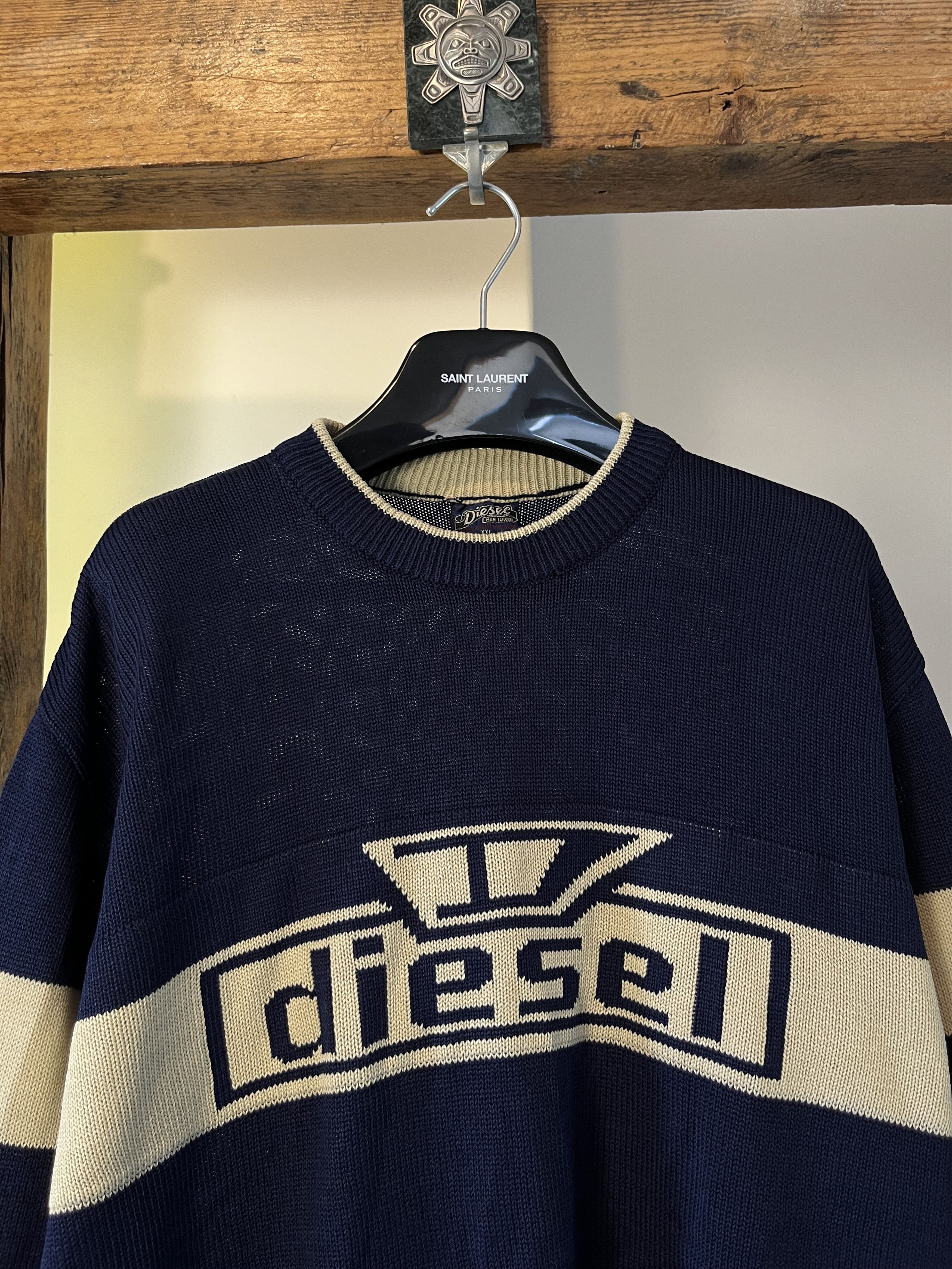 Diesel × Vintage Vintage 90s Diesel Big Logo Knitwear Size US XXL / EU 58 / 5 - 3 Thumbnail