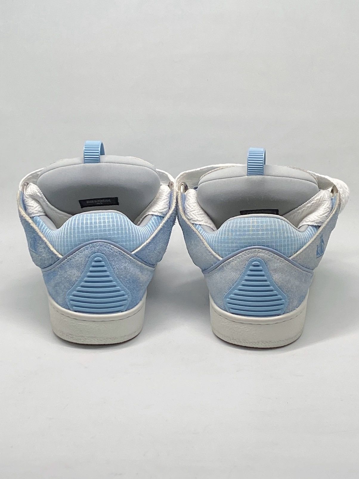 Lanvin Lanvin Unisex Curb Denim-Effect Leather Sneakers size 40 Size US 10 / IT 40 - 6 Thumbnail