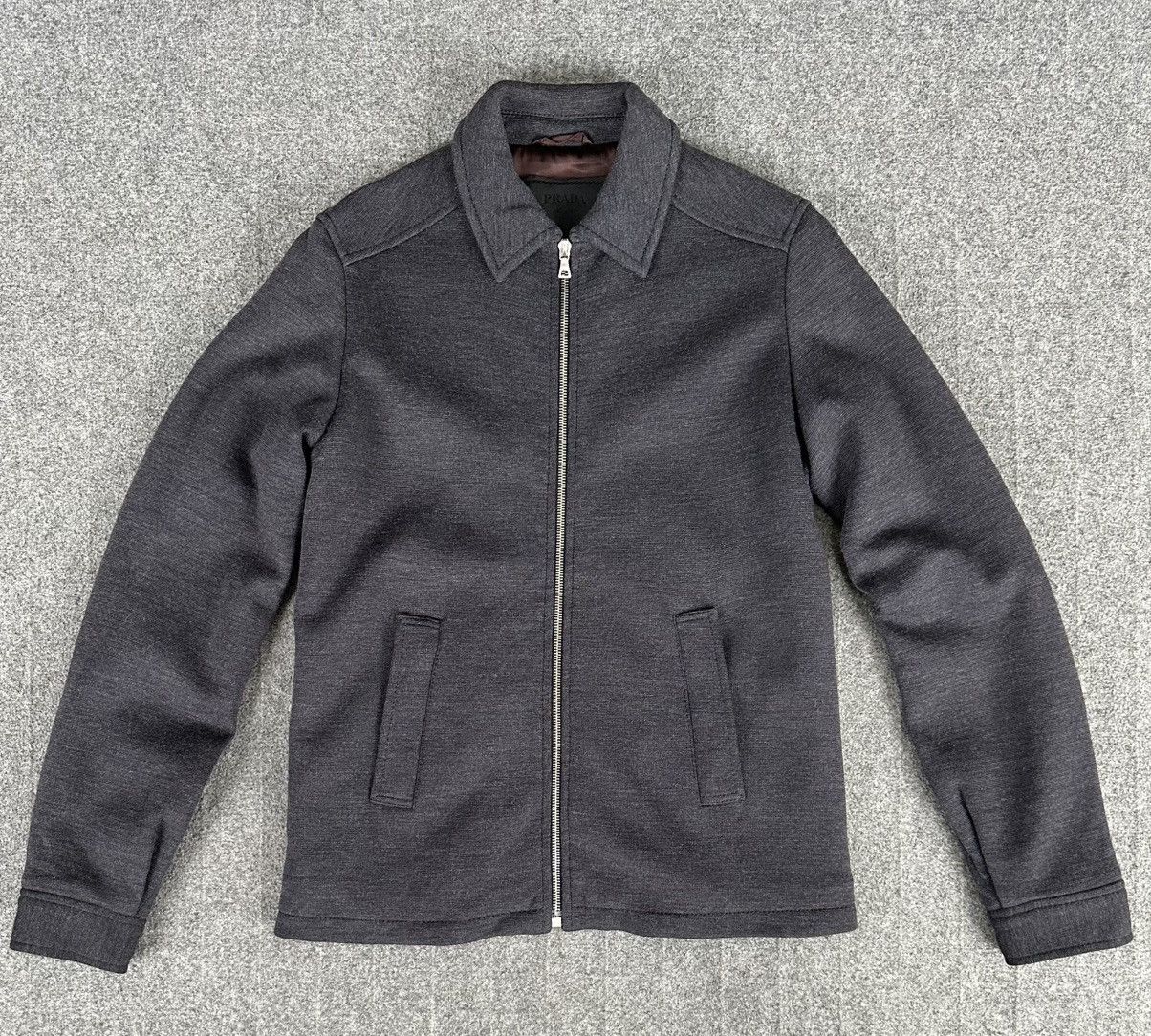 Prada Prada - Vintage Wool Gray Zip-Up Boxy Fit Jacket - Mainline 