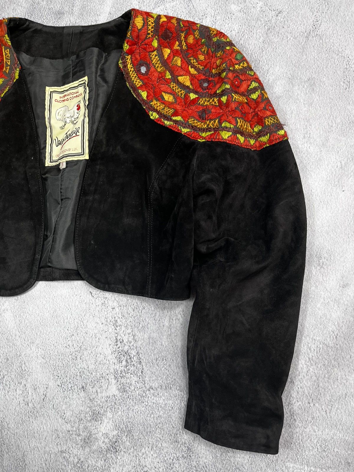 Leather × Vintage Vintage 90s Version Francaije suede leather retro jacket Size L / US 10 / IT 46 - 3 Thumbnail