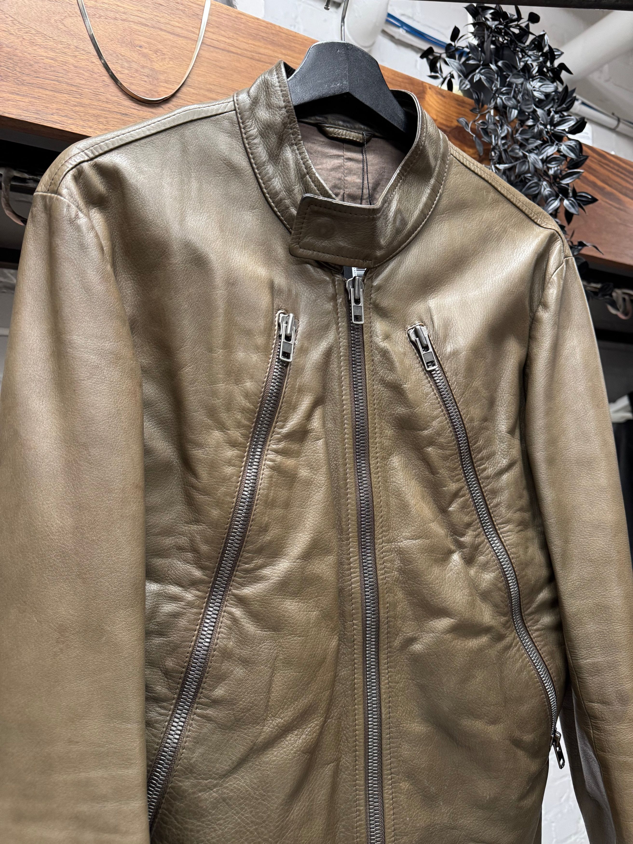 Maison Margiela Maison Margiela ‘5-Zip’ Brown Calfskin Leather Jacket Size US S / EU 44-46 / 1 - 2 Thumbnail