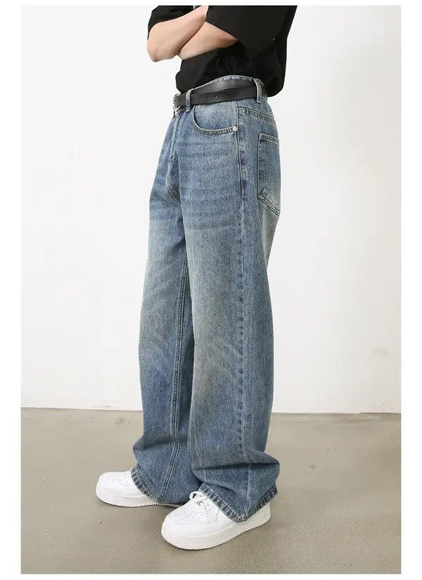 Japanese Brand Kawase x Iken Men's washed vintage straight casual jeans Size US 32 / EU 48 - 5 Thumbnail