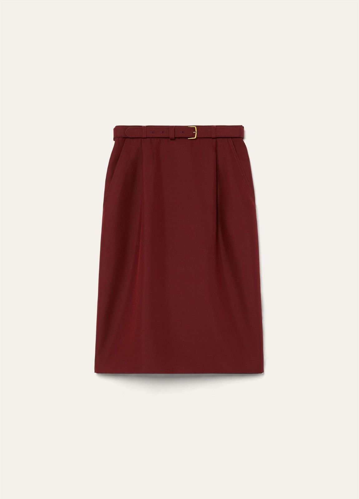 Loro Piana o1srvl11e0526 FAP2656 Emilia Midi Skirt in Burgundy Size 28" / US 6 / IT 42 - 1 Thumbnail