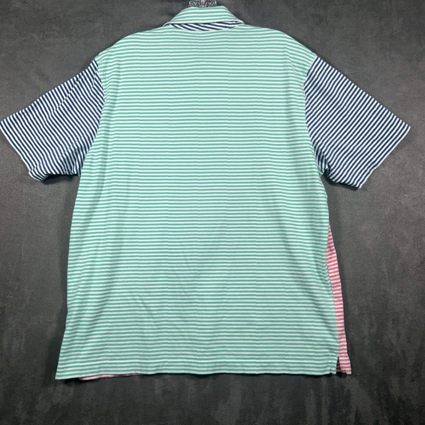 Vineyard Vines Vineyard Vines Mens Polo Short Sleeve Classic Fit Pima Cotton L Pink Green Blue Striped Button Collared Casual Golf Walking Men Regular XS? Wait Size US L / EU 52-54 / 3 - 7 Thumbnail