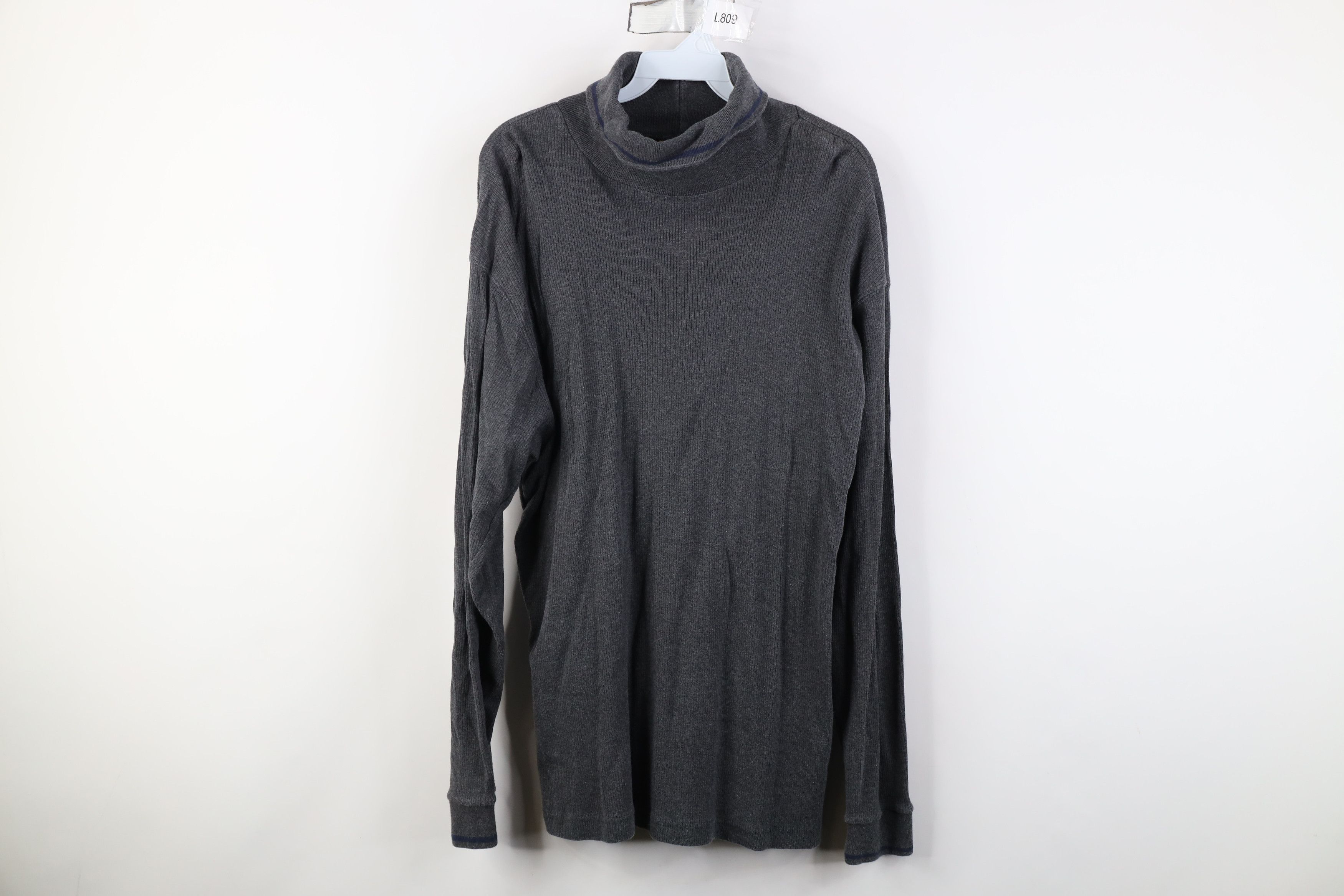 Woolrich Woolen Mills Vintage 90s Woolrich Ribbed Knit Turtleneck T-Shirt Gray USA Size US XL / EU 56 / 4 - 1 Thumbnail