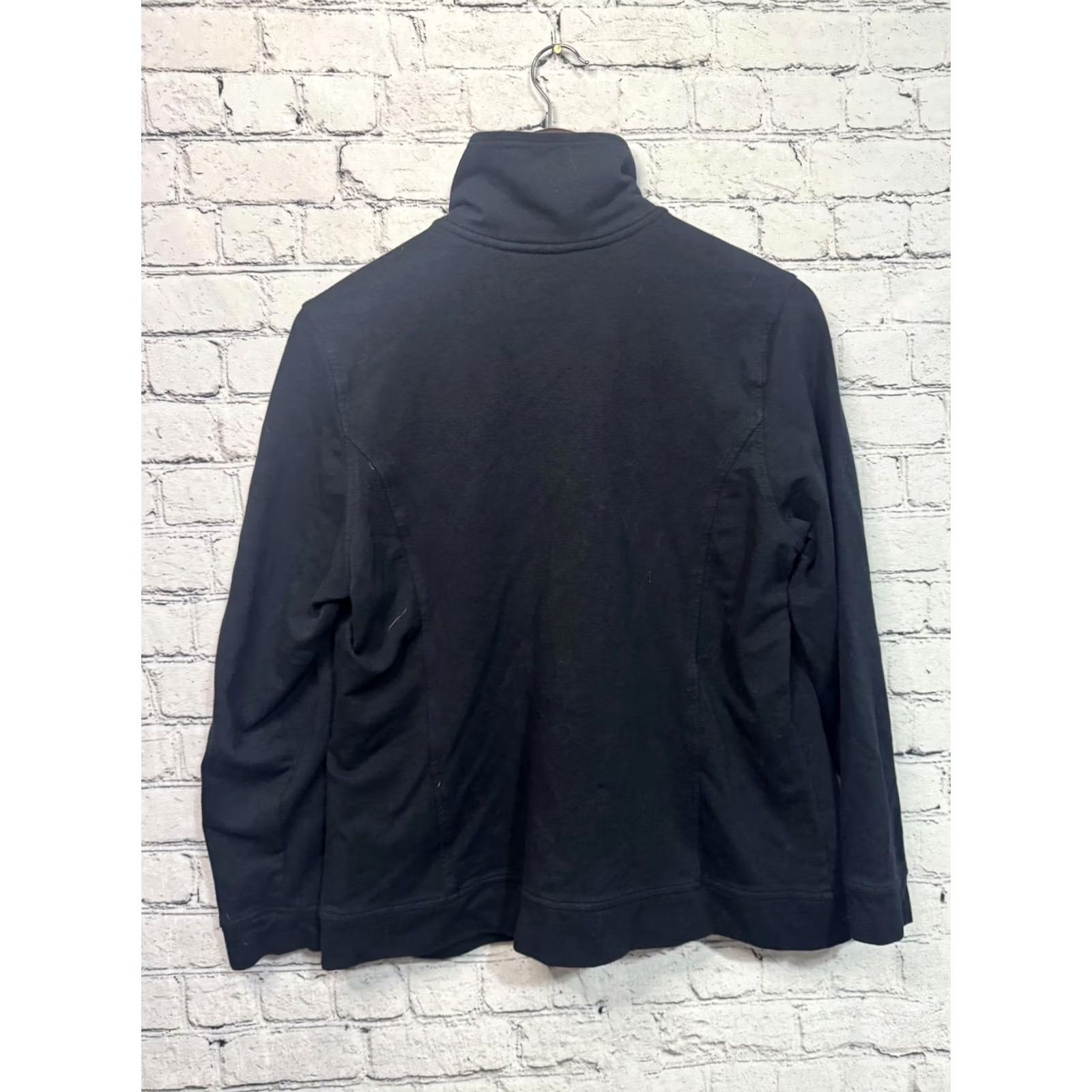 JM Collection JM Collection Black Zip-Up Jacket Petite Regular M Women's Long Sleeve Studded Detail Size M / US 6-8 / IT 42-44 - 4 Thumbnail